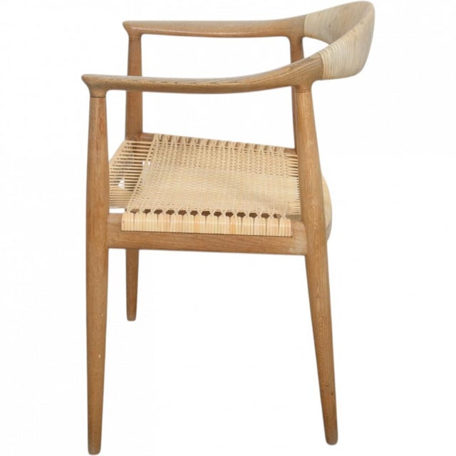 Vintage JH501 The Chair in Oak and Wicker by Hans Wegner, 1960s For Sale - Image 14 of 18