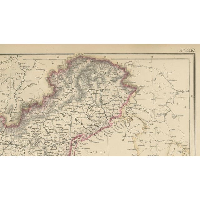 Black Antique Hand-Colored Political Map of Italy, 1860 For Sale - Image 8 of 12