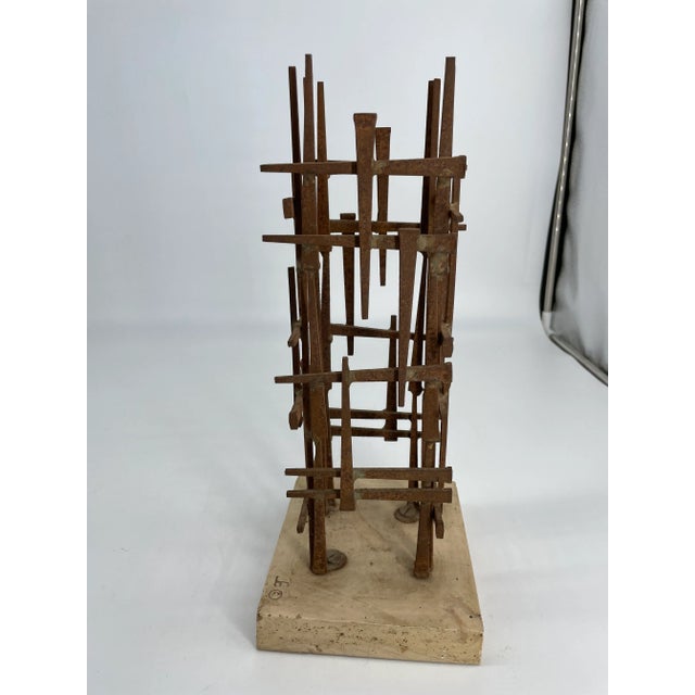 Dave Grossman 1960's Brutalist Modern Nail Sculpture by David Grossman For Sale - Image 4 of 11
