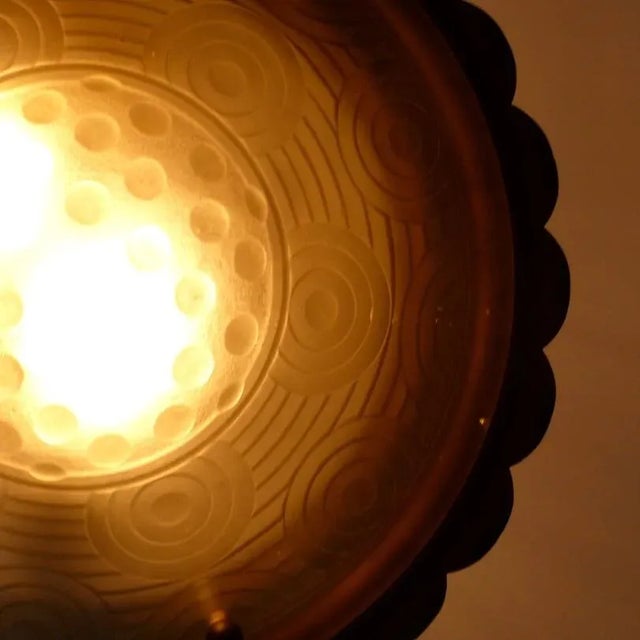 Art Deco Glass Ceiling Lamp, 1930s For Sale - Image 11 of 15