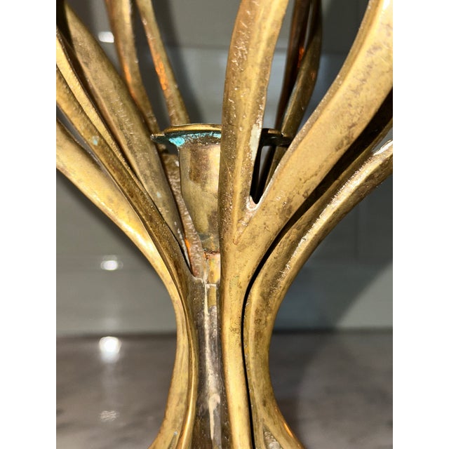 Art Nouveau Brass Candlestick, 1890s For Sale - Image 9 of 10