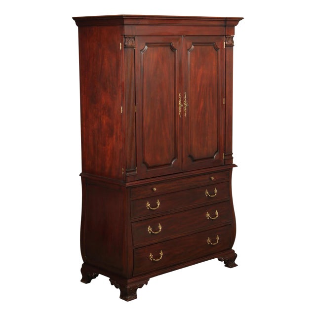 Henkel Harris Mahogany Bombe Armoire Cabinet For Sale