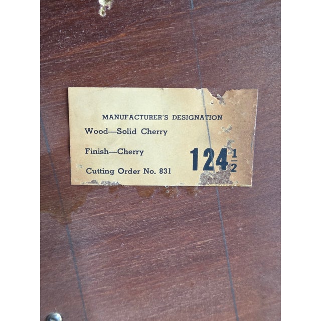 Solid Cherry Double Dresser With Gallery, Mid-20th Century For Sale - Image 9 of 9