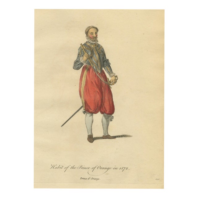 Jeffreys, Prince of Orange in 1572 in Armor, 1757, Engraving For Sale