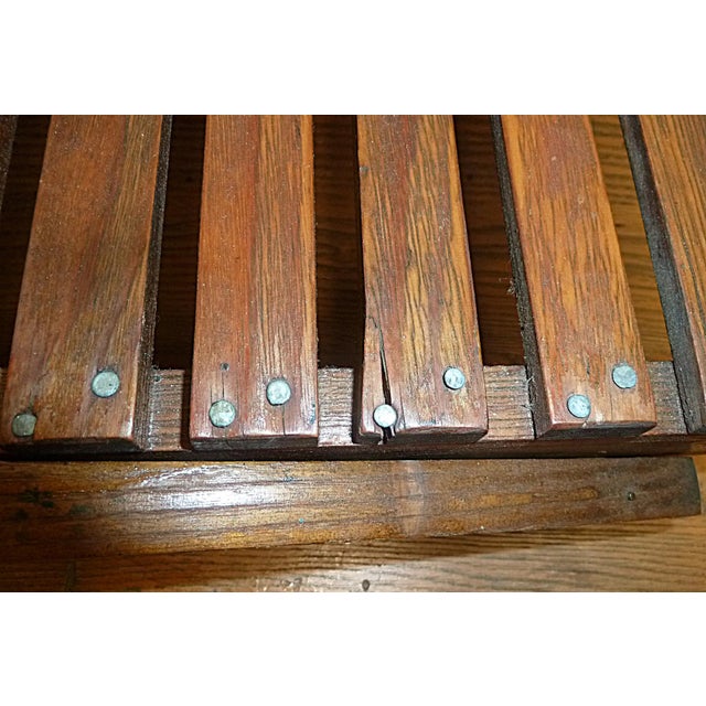 Antique Folding Oak Canoe Camp Chair Maine Adirondack Camp Style C1900-1930 For Sale - Image 9 of 9