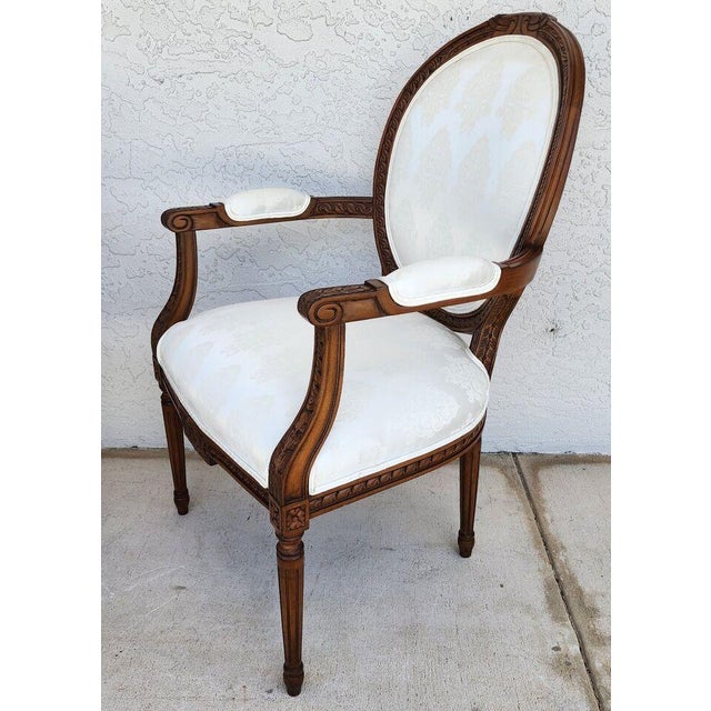 French French Louis XVI Dining Chairs Set of 4 For Sale - Image 3 of 12