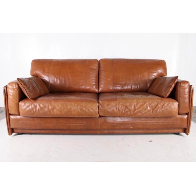 Brown Vintage Leather 3-Seater Sofa from Roche Bobois, 1970s For Sale - Image 8 of 13