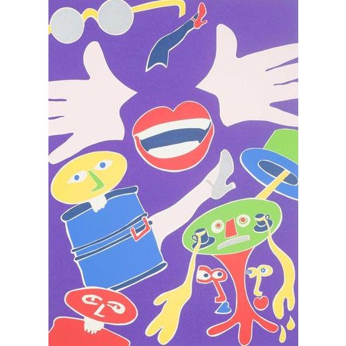 Tom Krøjer, Playful and Imaginative Composition, Color Lithograph on Paper, 1978 For Sale - Image 6 of 6