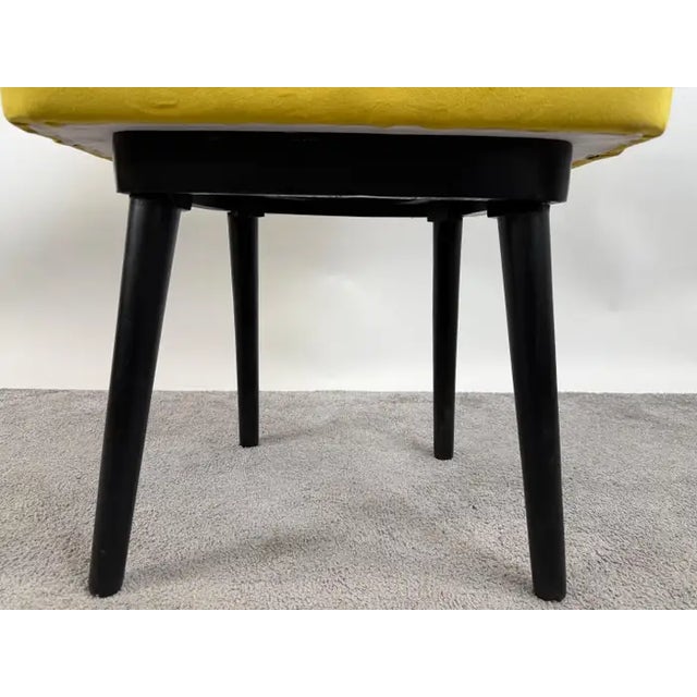Mid Century Modern Style Yellow Velvet & Ebony Dining or Side Chair, Set of 4 For Sale - Image 12 of 12