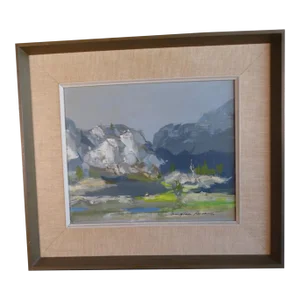 1967 "Thunder Storm" Oil Painting on Board by Douglass Parshall, Framed