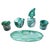 Green White Mouth-Blown Glass Dressing Table Set, 1950s, Set of 5 For Sale - Image 16 of 16