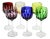 Cut to Clear Crystal Stem Glasses with Colored Overlay from Lausitzer, Set of 6 For Sale