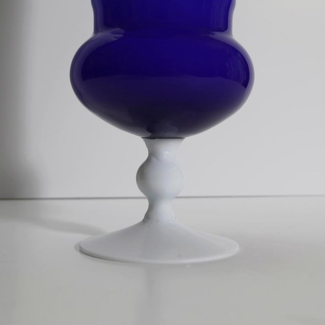 Apothecary Jar in Cobalt Blue Cased Glass by Carlo Moretti, Italy, 1960s For Sale - Image 4 of 10