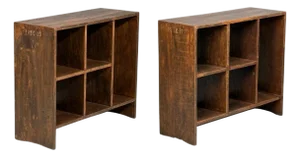 Pierre Jeanneret, 5-Hole File Racks or Bookcases, Teak, Chandigarh, 1960s