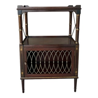 Circa 1920 Art Deco-Style Mahogany Wood Chairside / Bedside Table by Robert W. Irwin Co. For Sale