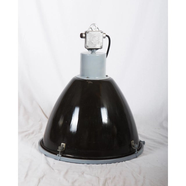 Industrial Enameled Steel Pendant Lamp, 1970s For Sale - Image 6 of 6