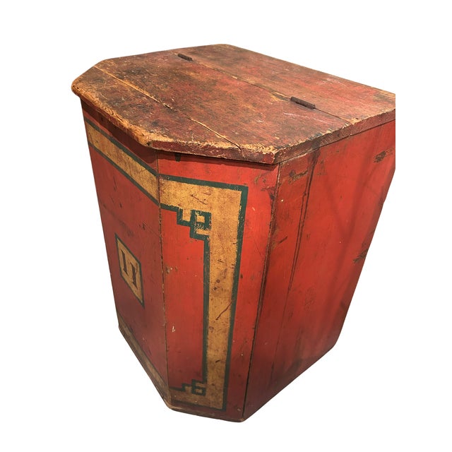 American 19th C Coffee Bin in Original Paint For Sale - Image 3 of 13