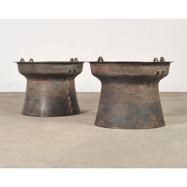 Pair of Southeast Asian Bronze Rain Drums or Drinks Tables For Sale - Image 13 of 18