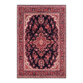 Shabby Chic Persian Tabriz Blue/Red Wool Rug - 7'1'' X 9'10'' For Sale