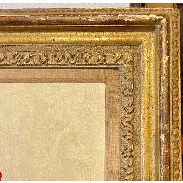 Gaston Sebire, French Post Impressionist Oil Painting Floral Roses, Vase Gaston Sebire Flowers, c.1960 For Sale In Miami - Image 6 of 9