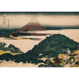 Hokusai "The Circular Pine Trees of Aoyama", 19th - Early 20th C. Reproduction Woodblock Print