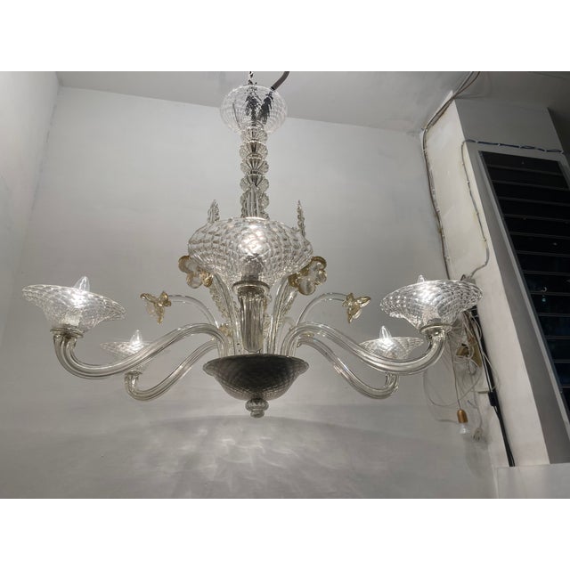 Large Venetian Murano Glass Chandelier, 1960s For Sale - Image 4 of 17