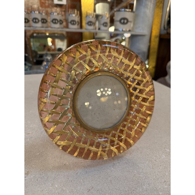 Blush Italian Mid-Century Round Picture Frame , 1970s For Sale - Image 8 of 9