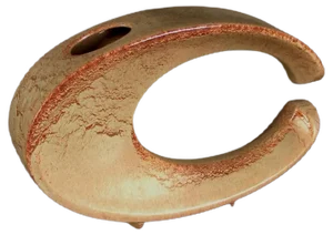 Organic Shaped Italian Brown/Beige Ceramic Vase Bertoncello, 1950s