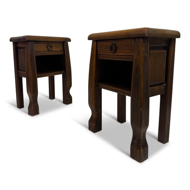 Oak Bedside Tables in the style of Olavi Hänninen, 1960s, Set of 2 For Sale - Image 15 of 15