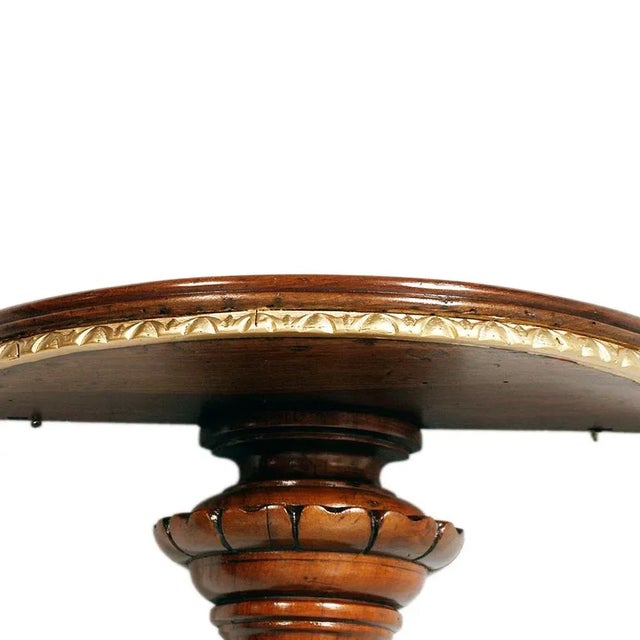 18th Century Renaissance Hand-Carved Walnut Console Shelf with Gilt Edging For Sale - Image 4 of 7