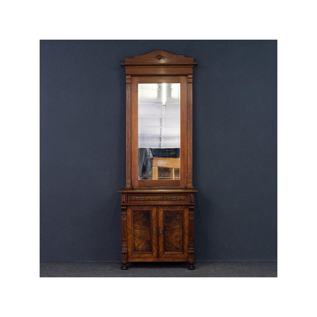 Mirror (base cabinet sold) Epoch & style: Art Nouveau - beginning of the 20th century Features - made of solid walnut,...