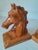 Enhance your bookshelf with this **Vintage Mid-Century Modern (MCM) Pair of Hand-Carved Beechwood Horse Head Bookends**....