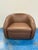 Modern Modern Brown Leather Swivel Chair For Sale - Image 3 of 6