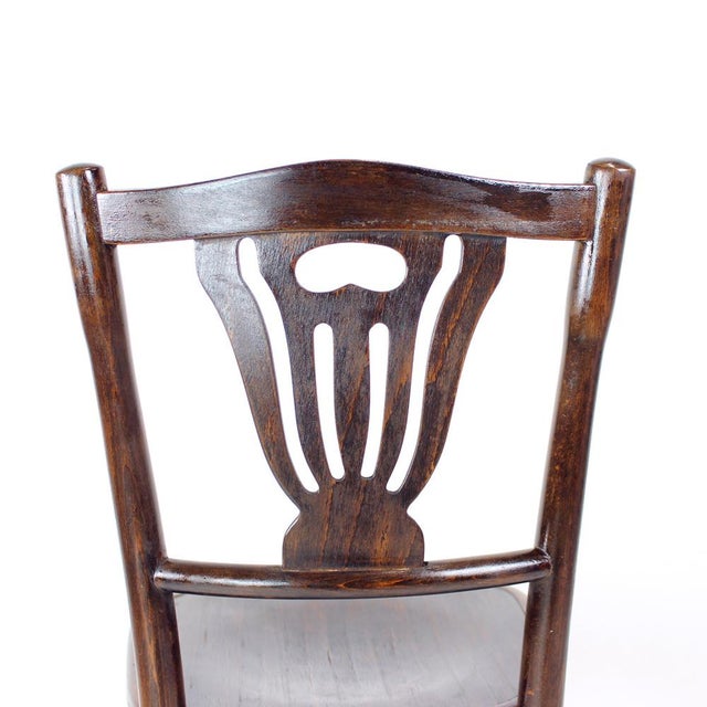Wood Vintage Bistro Chair in Oak from Ton, Czechoslovakia, 1950s For Sale - Image 7 of 12