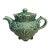 Vintage Majolica Green Cabbage Ware Tea Pot For Sale