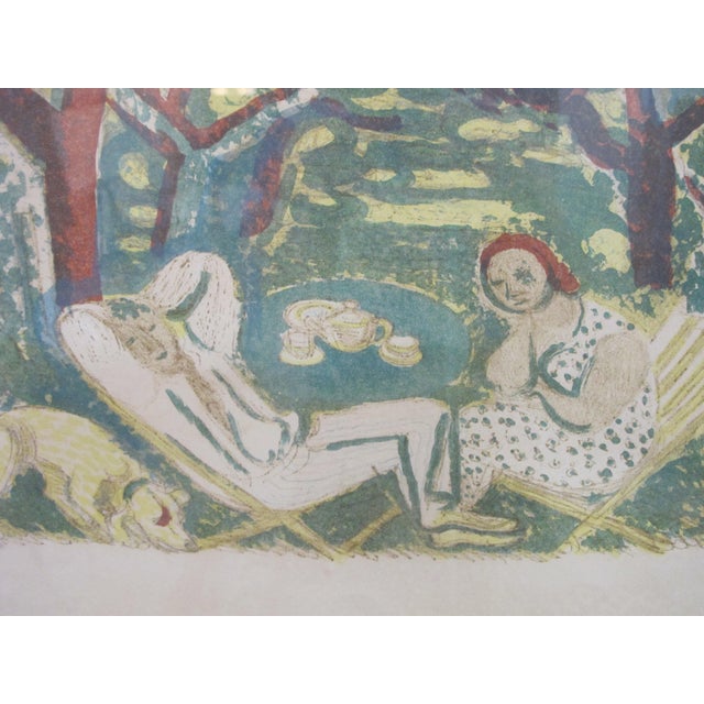 Printmaking Materials French Maurice Savin Signed Framed Color Limited Edition Lithograph the Siesta For Sale - Image 7 of 9