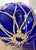Nautical Vintage Pair of Rare 8" Cobalt Blue Hand-Blown Glass Fishing Floats · Original Jute Net For Sale - Image 3 of 7