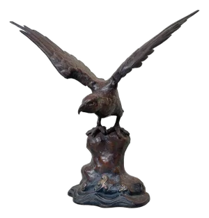 Vintage Japanese Eagle on Rock, 1968