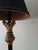 Mid 20th Century Hollywood Regency Vintage Black & Gold Neoclassical Table Lamp With Ornate Cast Metal Base For Sale - Image 5 of 12