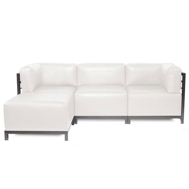 Contemporary Axis 2pc Sectional Avanti White Titanium Frame For Sale - Image 3 of 5