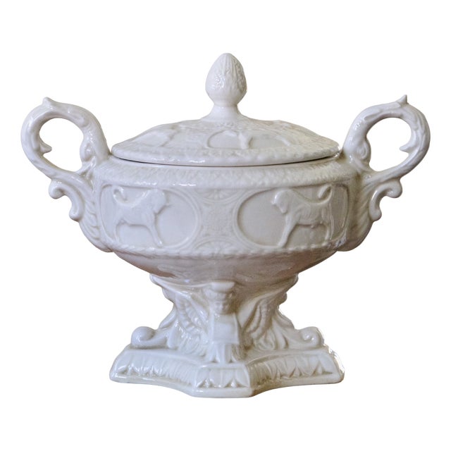Vintage Italian Capodimonte Porcelain Tureen, 1940s For Sale