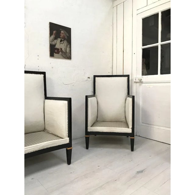 Wood Set of Mid-Century Ebonized Wooden Lounge Chairs For Sale - Image 7 of 18