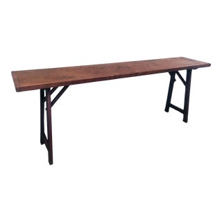 96" Antique English Folding Hunt Table Console For Sale