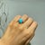 Minimalist 4.7 Ct Oval Turquoise Bezel Set Solitaire Ring in 925 Sterling Silver Size 5.5 For Sale - Image 9 of 15