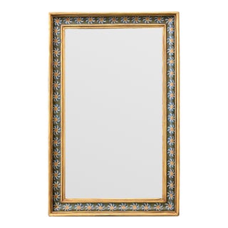 French 19th Century Gilt & Painted Symmetrical Mirror For Sale