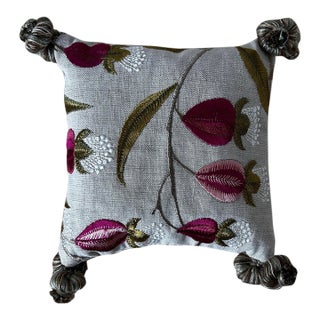 Scented Small Accent Pillow: Sanderson "Chinese Lantern" Print Filled With Dried Lavender For Sale