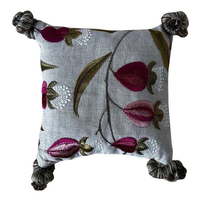 Scented Small Accent Pillow: Sanderson "Chinese Lantern" Print Filled With Dried Lavender For Sale