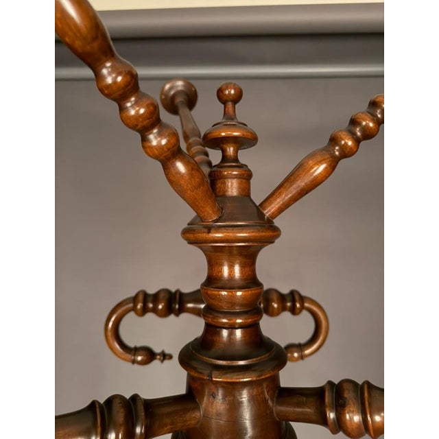 19th Century Italian Walnut Hall Tree / Rotating Coat Rack From Piedmont, Circa 1830 For Sale - Image 13 of 13