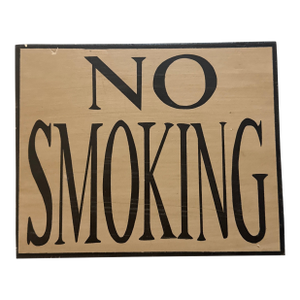 Minimalist Cream and Black Hand-Finished "No Smoking" Sign