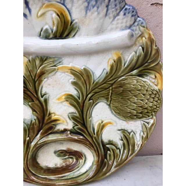 Orchies French Majolica Asparagus Plate Orchies, Circa 1890 For Sale - Image 4 of 9